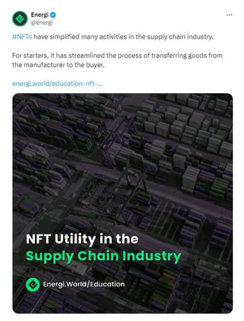 Twitter--NFTs for Supply Chain Management